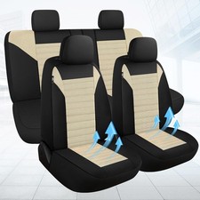 Car Seat Covers Full Set 3D Air Mesh, Breathable Cloth Front and Rear Split