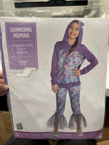 Shimmering Mermaid Costume Halloween Party Dress Up Cosplay New Hoodie Leggings