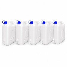 5x 15 Liter Wasserkanister mit Zapfhahn und Deckel lebensmittelecht leer dicht