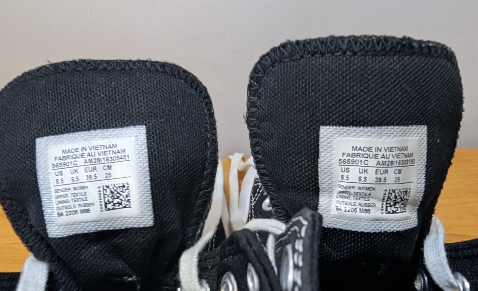 Converse All Star Chuck Taylor Black High Top Platform Shoes Womens Size 8.5 thumbnail 9