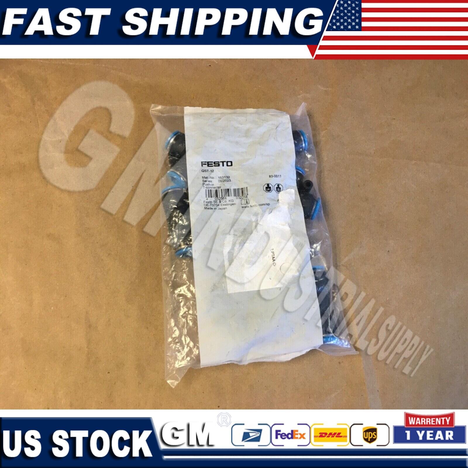US FREE TAX 10PCS New Festo QST-12 153132 Push-In T-Connector
