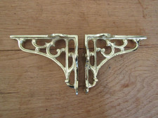 Pair of VICTORIAN SCROLL antique cast iron Rustic vintage retro shelf brackets