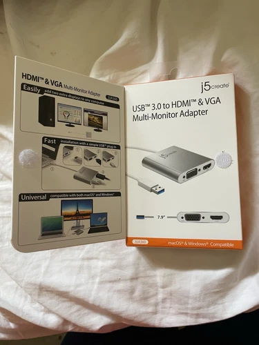 j5create USB 3.0 to Dual HDMI Multi-Monitor Adapter, Factory Sealed