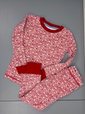 Mini Boden child 5Y 110cm red bird pattern thermal pajama set long sleeve pants