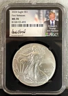 2024 American SILVER Eagle NGC MS70 First Releases Trump Signature Label