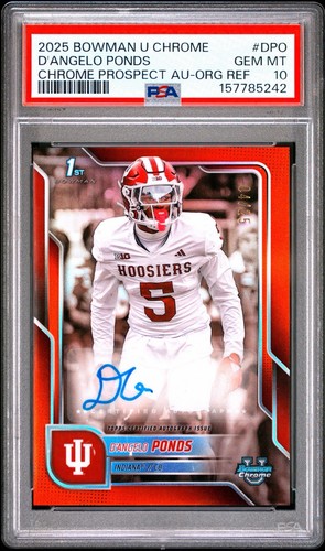 2025 Bowman University Chrome D’Angelo Ponds True Orange Auto /25 #DPO PSA 10