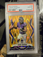 Panini Phoenix 2025 Lamar Jackson Baltimore Ravens #144 Gold Seismic /10 Pop 1