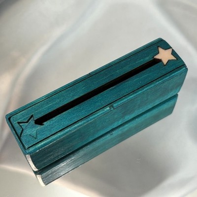 Artful Backgammon Cubes Original Dice Case - Turquoise with Star - Holds 5 dice