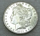 1901 O Morgan Silver Dollar BU Frosty Bright coin in saflip #N343