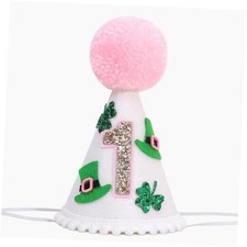 St. Patrick  s Day 1st Birthday Hat   Shamrock First Birthday Party Hat, Lucky