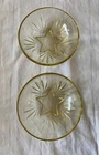 Vintage Set of 2 Federal Glass Co Star Pattern Amber Bowls 4.75”