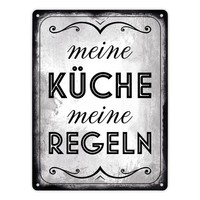 Meine KüChe Meine Regeln Retro Metallschild XL In 21X28 Cm