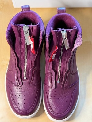 Nike Air Jordan 1 Retro High Top Zip Burgundy Leather Zipper Women's Size 6