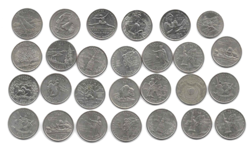 26 x US Quarter Mostly State Coins etc