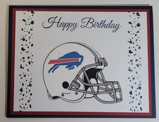 Handcrafted Greeting Card - Buffalo Bills Helmet - Happy Birthday