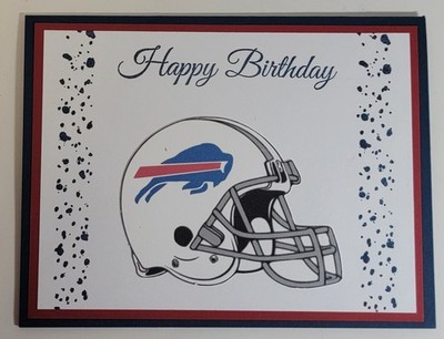 Handcrafted Greeting Card - Buffalo Bills Helmet - Happy Birthday