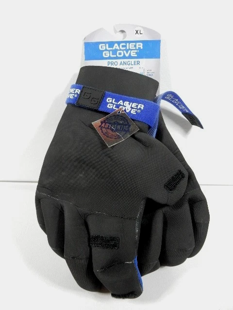 Glacier Glove Waterproof Slit Finger Pro Angler Gloves -XL Black