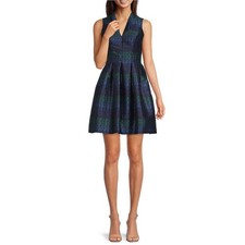 Vince Camuto Sleeveless V-Neck Fit and Flare Jacquard Dress, Sz 8— NWT