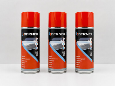 3x 1K Berner Klarlack glänzend Lack Spray Spraydose Versiegelung Kfz Moped