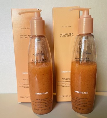 Lot of 2 Mary Kay Satin Hands PEACH Satin Smoothie Hand Scrub 7.75 oz  - NIB/NOS