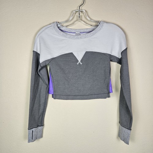 Ivivva by Lululemon Girls 8 Crop Sweatshirt Dance Pullover Thumbhole Athleisure - Picture 2 of 16