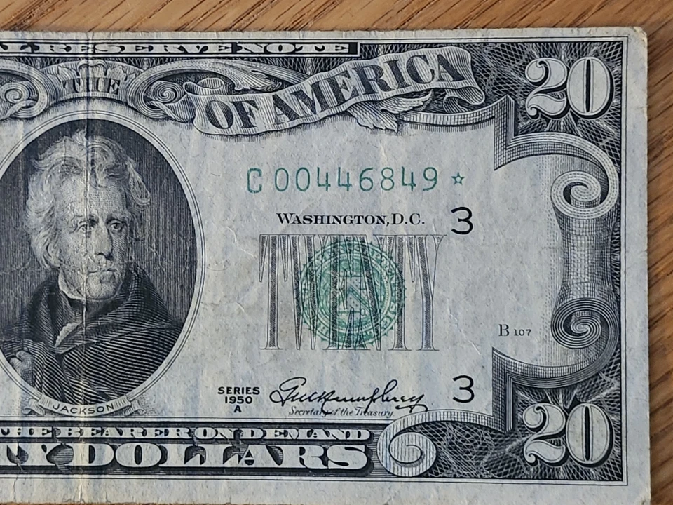 1950 A $20 "STAR NOTE" PHILADELPHIA DISTRICT C00446849* - Image 4 of 4