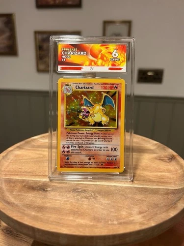 Pokémon Charizard 4/102 Base Set Holo Rare English 1999 Ace Grading 6