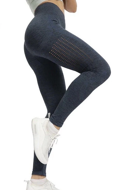 NEW- Private Label Breathable Leggings 4-Way Stretch Dark Grey