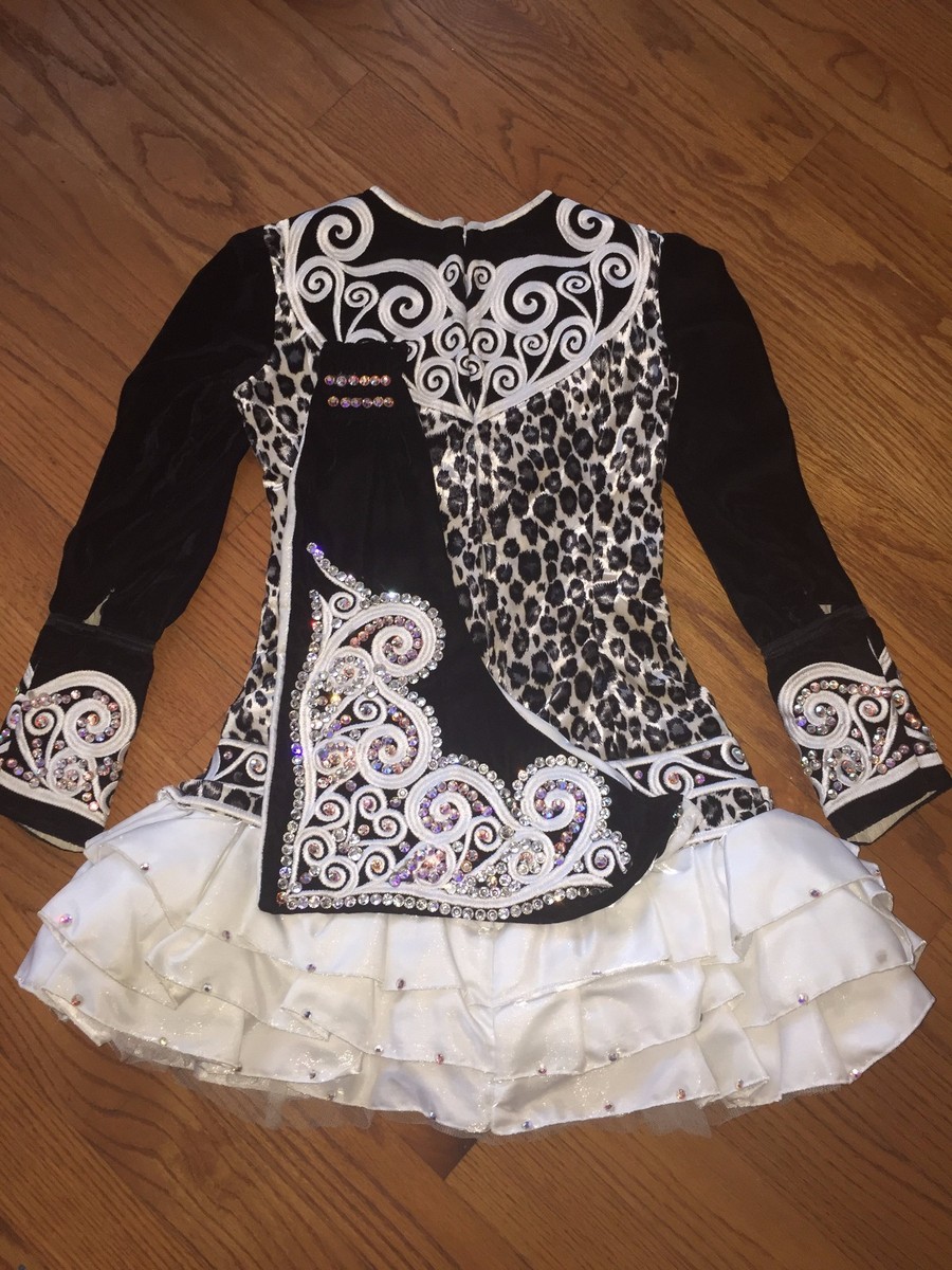 Fabulous, sleek, Irish Dance solo dress in velvet animal print!