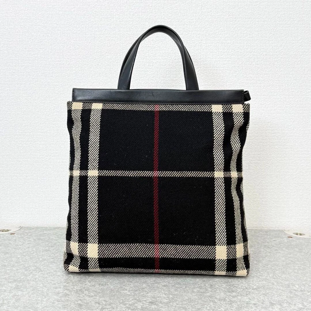 Borsa Burberry Tote Bag Nova Check Tweed Pelle Originale LTD USATA Autentica #S1928