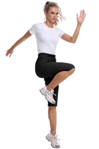 Women Outdoor Hiking Capri Cargo Pant Quick Dry Lightweight Casual Walking Pant - Picture 29 of 96