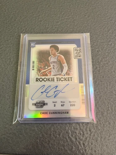 2021 PANINI CONTENDERS OPTIC AUTO #124 CADE CUNNINGHAM ROOKIE RC KZ