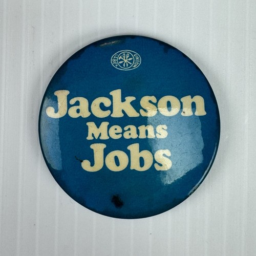 Senator Henry SCOOP Jackson For President Pinback Blau Vintage Sammler Pin - Bild 2 von 6