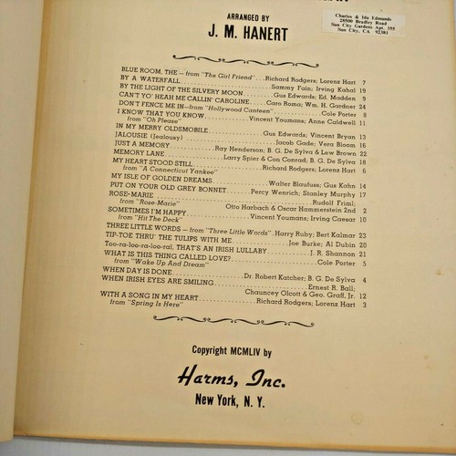 20th Century Hits For The Hammond Chord Oragan 1959 Vintage Sheet Music Book - Picture 4 of 7