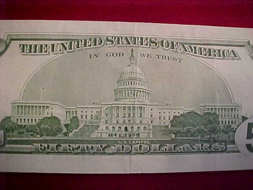 621) 2001 $50 Federal Reserve Note - No Star - Vertical Fold - Starts at $60.00 - Picture 7 of 8