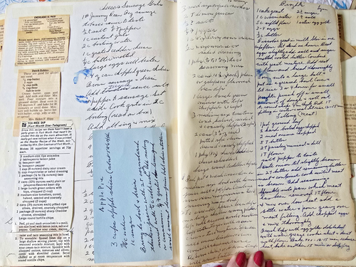 Vintage handgefertigtes Omas Kochbuch mit Ausschnitt & handgeschriebenen Rezepten Sammelalbum - Bild 21 von 23