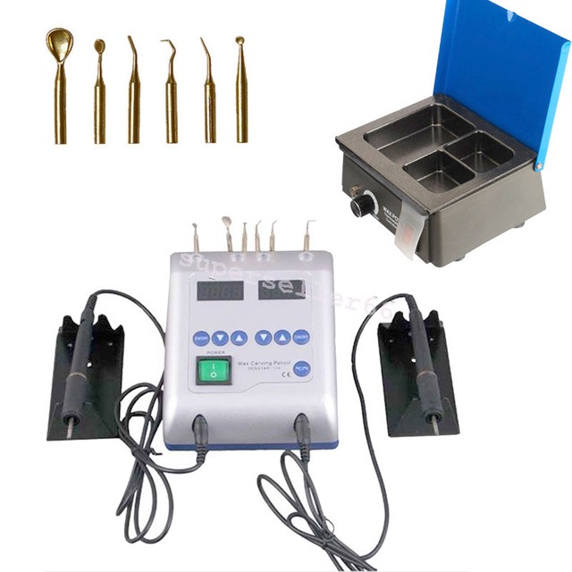 Dental Electric Waxer Carving knife 2 Pen Machine 3Well Pot Analog Wax