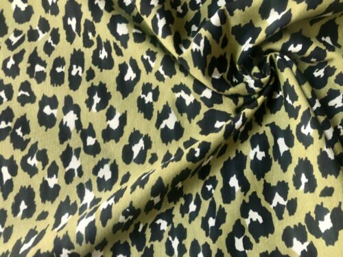 Tessuto tenda cotone stampa animalier leopardato verde e nero - larghezza 280 cm - Foto 6 di 9