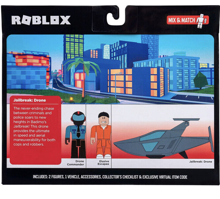  Roblox Action Collection - Jailbreak: Drone Deluxe Vehicle  [Includes Exclusive Virtual Item] : Toys & Games