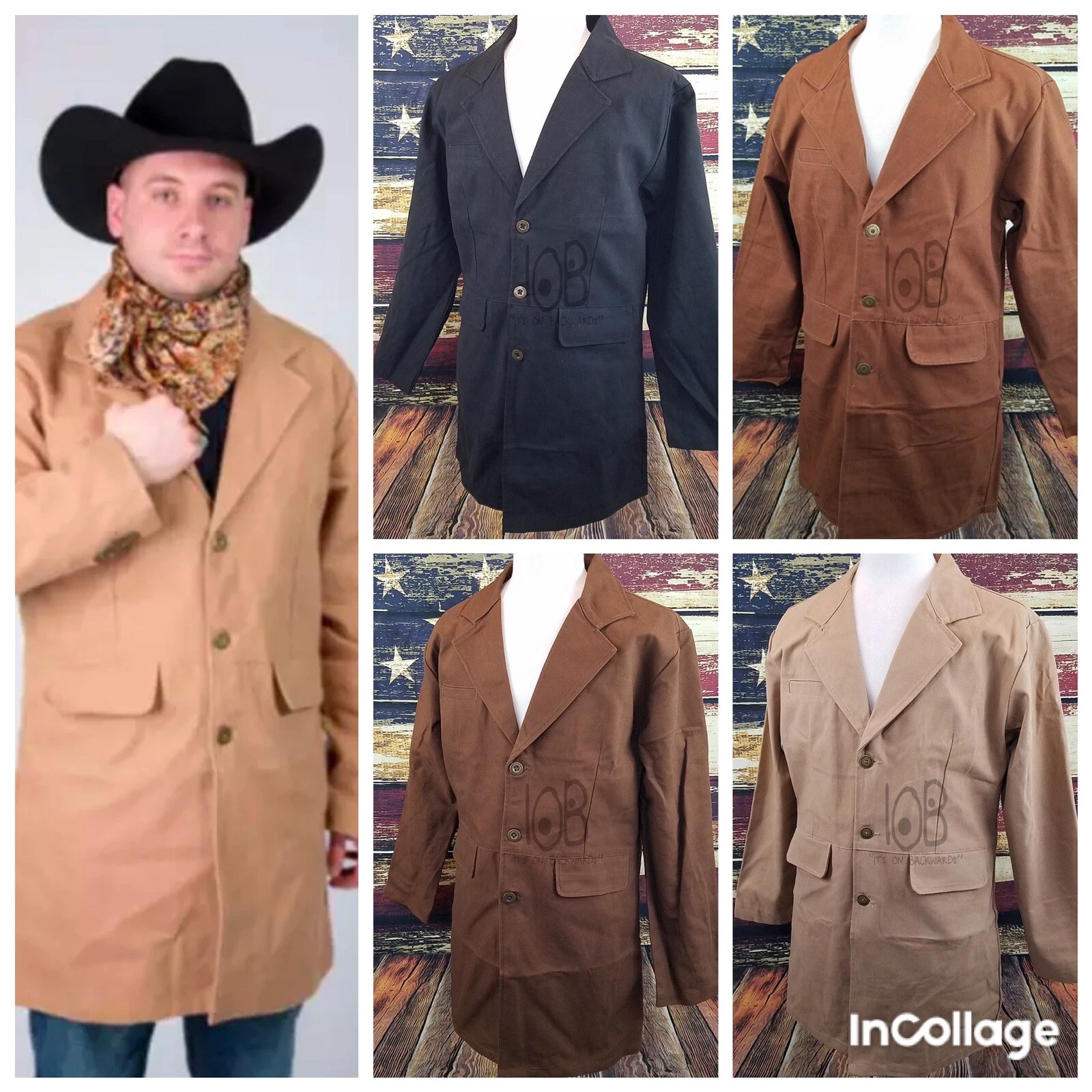 Wyoming Traders Mens Canvas Cowboy Western Ranch Wear Frock Coat