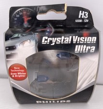 New Philips H3 Crystal Vision Ultra 2-pack 12336cvs2 Bulb