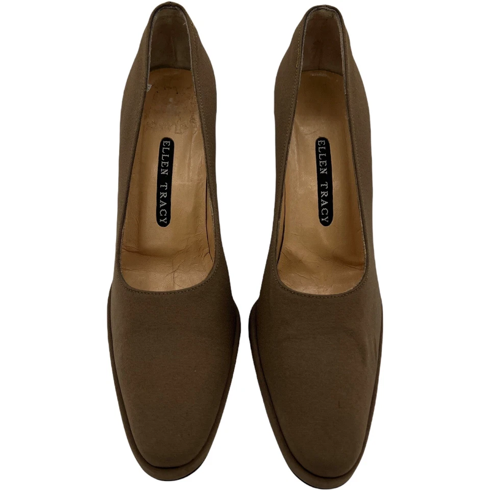 Zapatos sin cordones Ellen Tracy para mujer clásicos de tacón alto marrón talla 7B Foto 4 de 4