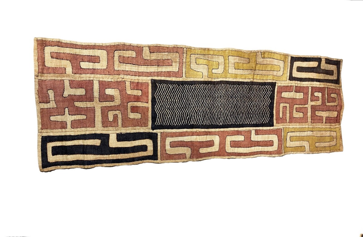 5647 Superb African Kuba Cloth Raffia /Textile Zaire 51
