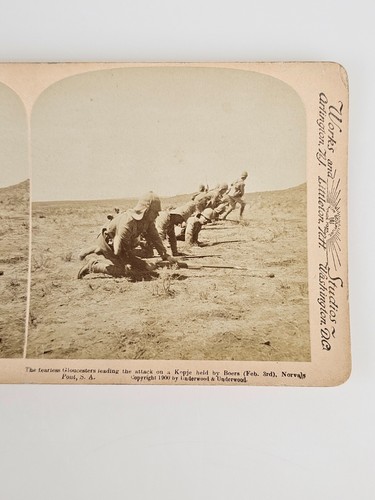 Underwood Stereoview Fearless Gloucesters Leading Attack Kopje Boer Norvals Pout - Bild 3 von 9