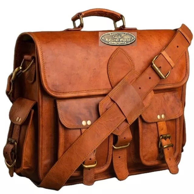 Cartella/borsa da insegnante per uomo e donna, taglia L, pelle di bufalo, 600 beige - Italia