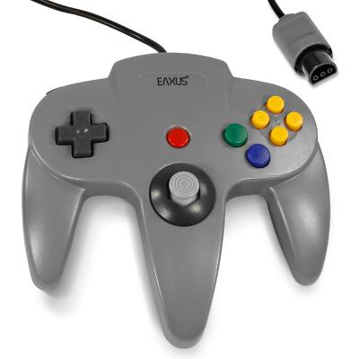 Ergonomischer N64 Controller NEU EAXUS  Gamepad für Nintendo 64 Super Pad GRAU