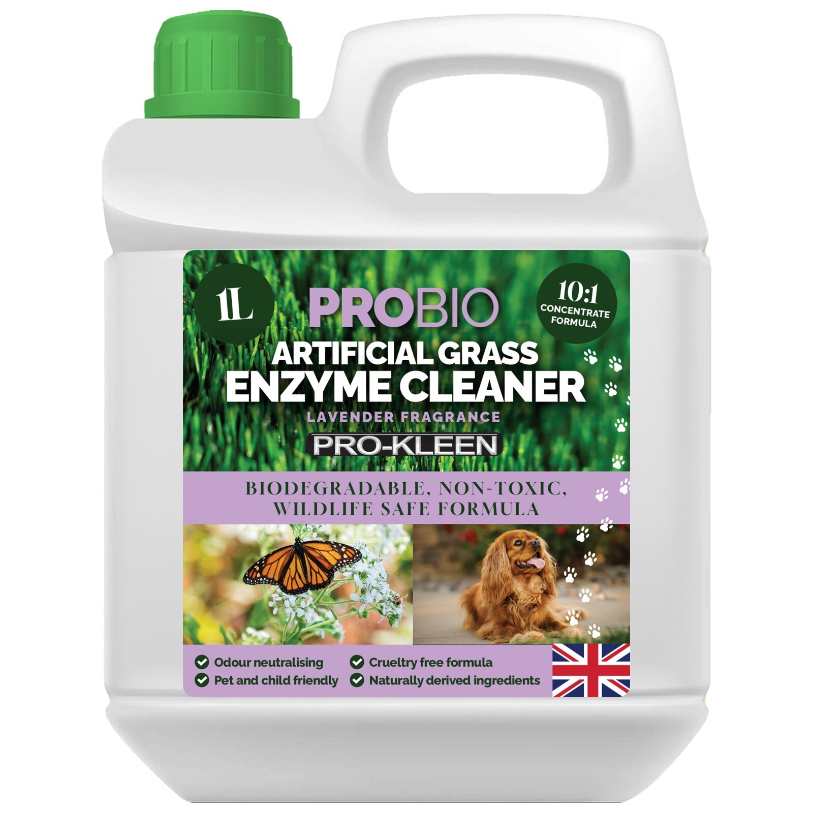 ProKleen Artificial Grass Probiotic Cleaner Deodoriser Pet Safe Lavender Turf 1L