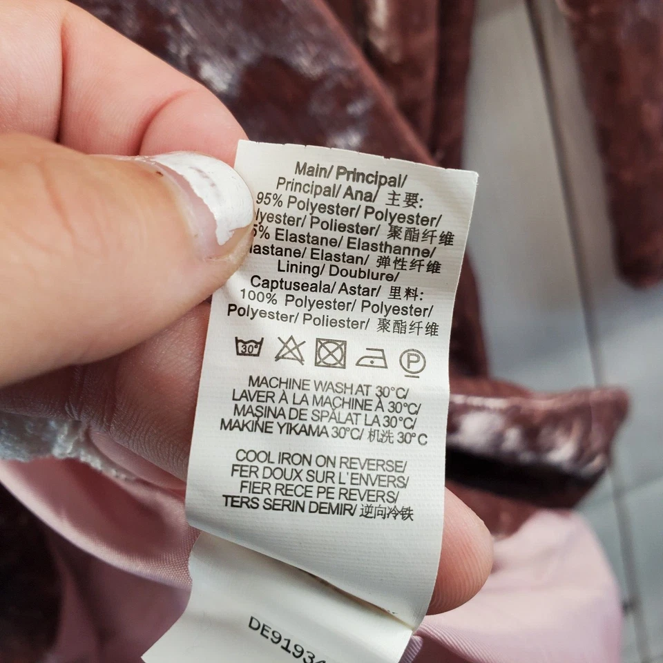 Chaqueta Blazer CARLI BYBEL X MISSGUIDED Mujer 2 Terciopelo Aplastado Rosa a Presión Foto 4 de 4