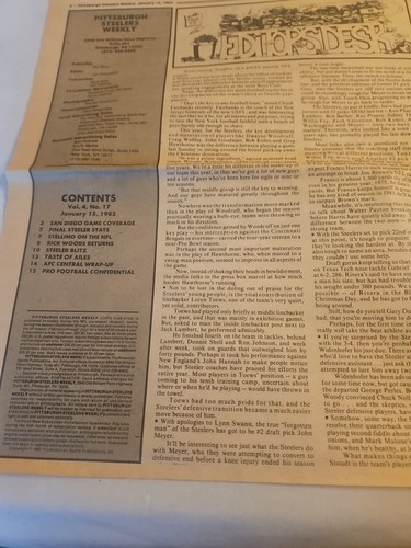 Vintage 1983 January 15, Pittsburgh Steelers Weekly Newspaper, Safety Rick Woods - Picture 3 of 4