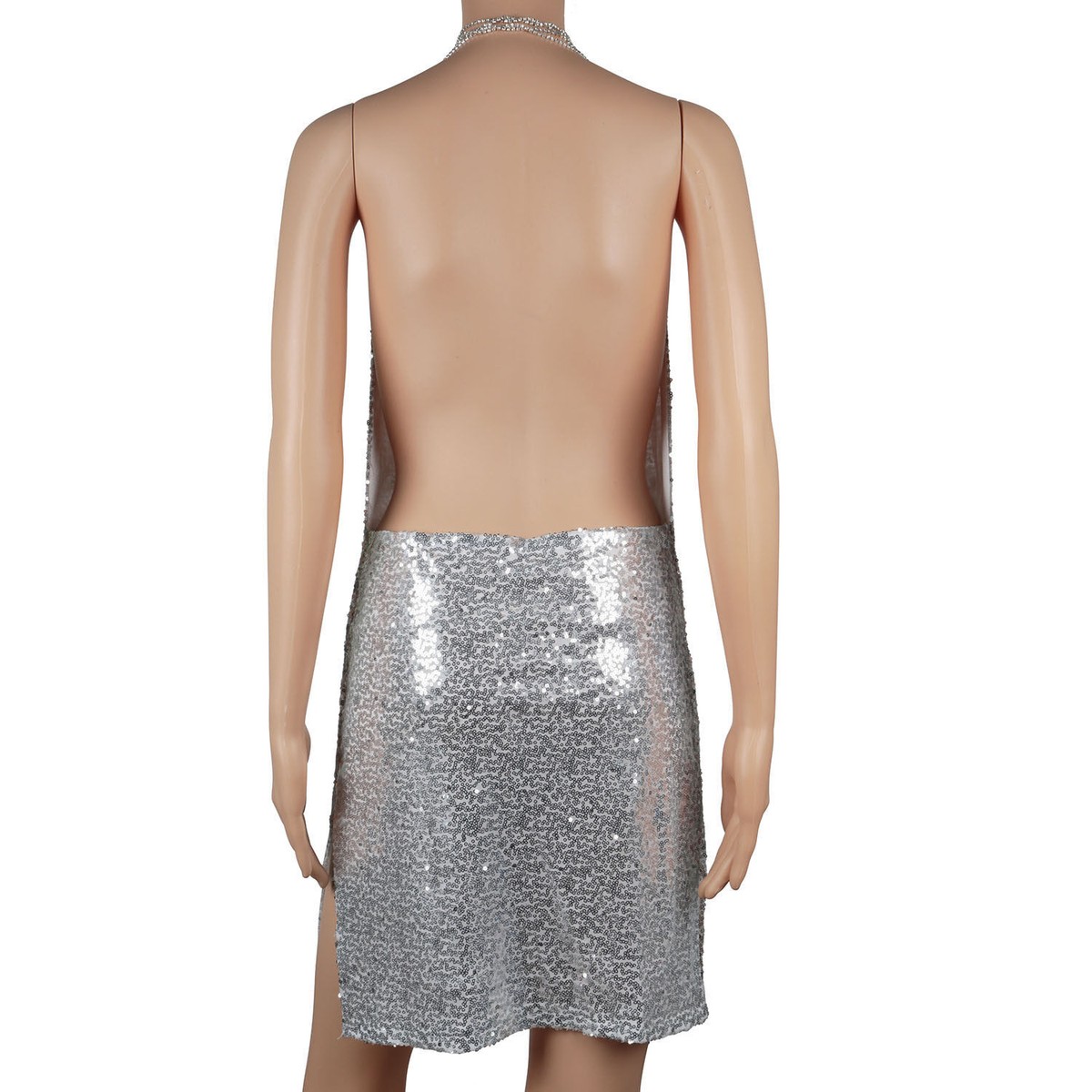 sequin chain choker mini dress Amazon.com: Aukmla Women Sparkly Sequin Chainmail Dress Silver Dots Disco Mini Dresses Nightclub Sleevess V Neck Body Chain Dresss (US, Alpha, One Size, Regular, Regular, Silver) : Clothing, Shoes & Jewelry